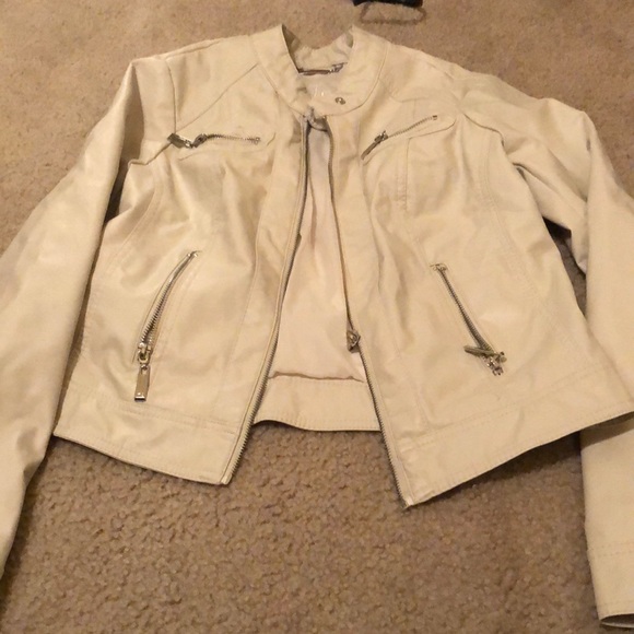 Selling White leather jacket for $20.00 - Picture 1 of 7